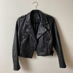 Zara faux leather motorcycle jacket